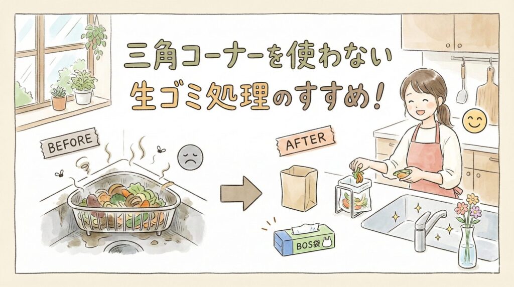 三角コーナーを使わない生ゴミ処理のすすめ！清潔なシンクを保つ方法