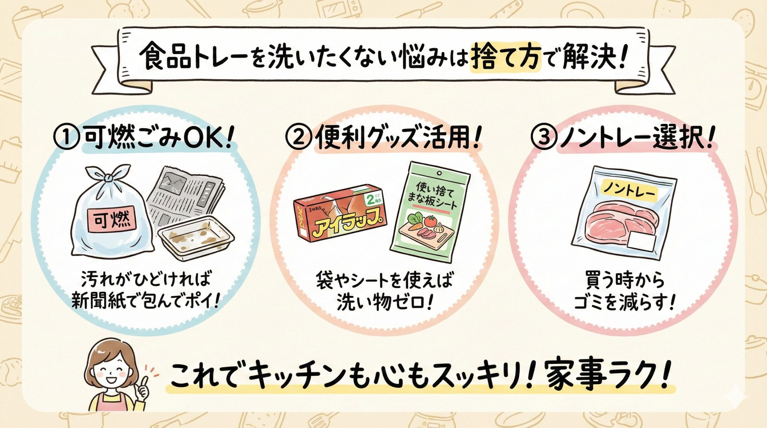 食品トレーを洗いたくない悩みは捨て方で解決！可燃ごみを賢く使う方法