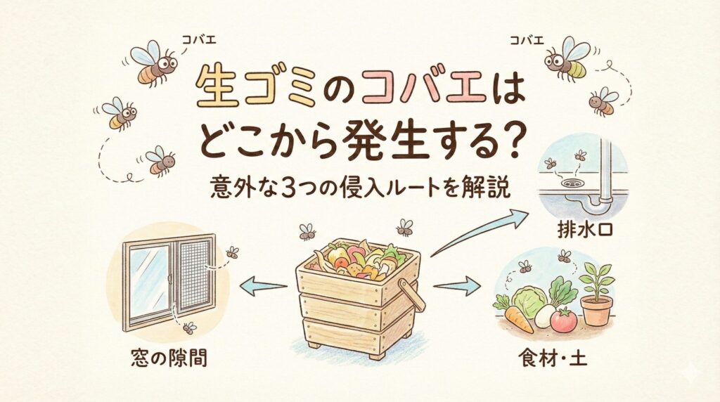 生ゴミのコバエはどこから発生する？意外な3つの侵入ルートを解説