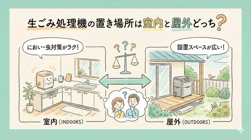 生ごみ処理機の置き場所は室内と屋外どっち？家事動線から考える設置のコツ