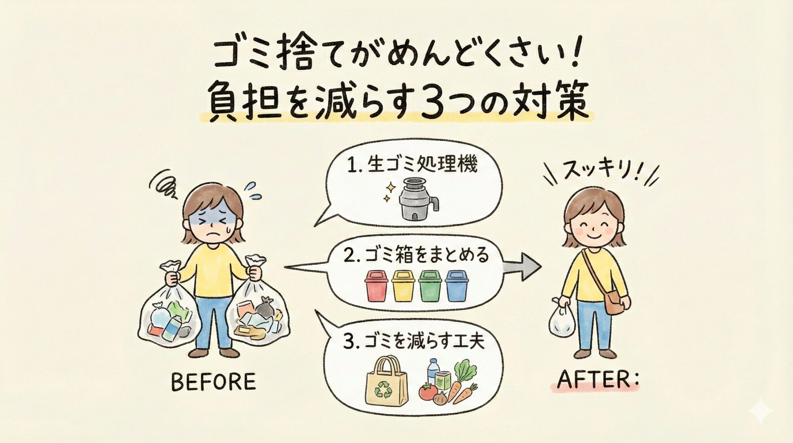 ゴミ捨てがめんどくさい！生ゴミの臭いや虫を防いで負担を減らす3つの対策